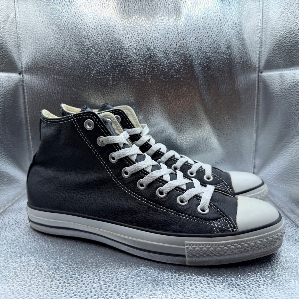 Size 9 Converse Chuck Taylor All Star High Top Mens Black Excellent Leather